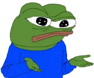 🤷 Pepe the Frog grenouille, mème, pepe, expression, triste whatsapp sticker
