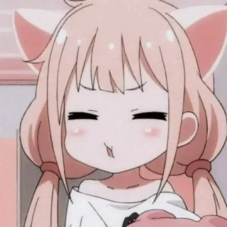😉 Anime, Ragazza, Orecchie da gatto, Kawaii, Carino telegram sticker