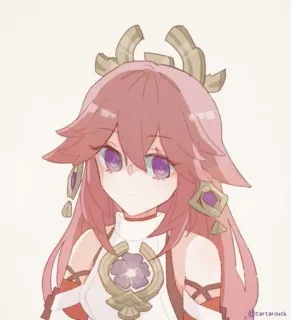 🙃 Yae Miko Genshin Impact 动漫, 电子游戏, 原神, 八重神子, 同人 telegram sticker