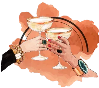 🤩 celebração, brinde, bebidas, coquetéis, jóias, saúde, álcool, festa whatsapp sticker