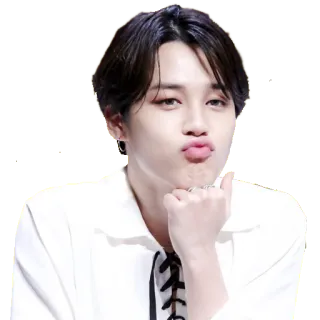 😚 person, celebrity, kpop, man, male, pout, white outfit telegram sticker
