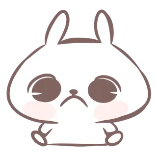 😕 coelho, fofo, animal, adesivo, desenho animado telegram sticker