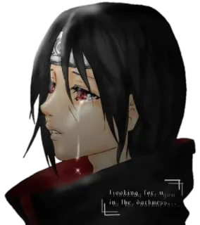 😭 Itachi Uchiha Naruto I looking for you in the darkness 动漫, 宇智波, 悲伤, 哭泣, 忍者, 漫画, 鼬 telegram sticker