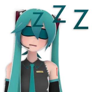 😴 Hatsune Miku Zzz Anime, Schlafend, Cartoon, Vocaloid telegram sticker