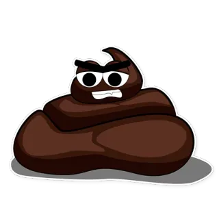😤 caca, emoji, marrón, dibujos animados telegram sticker