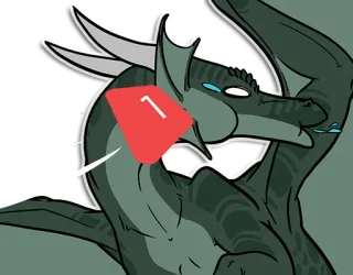 😭 dragão, notificação, triste, desenho animado telegram sticker