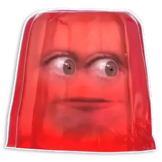 👍 gelatina, gelatina, faccia, occhi, strano telegram sticker