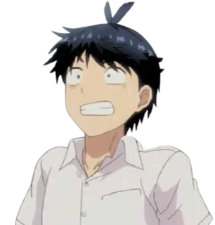 😬 anime, boy, surprised, expression, cartoon telegram sticker