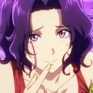 ⚓️ anime, mulher, cabelo roxo, desenho animado, feminino telegram sticker