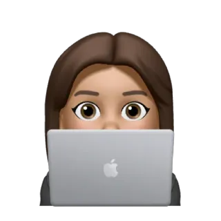 ❤️ emoji, mulher, laptop, computador, escritório, trabalho whatsapp sticker