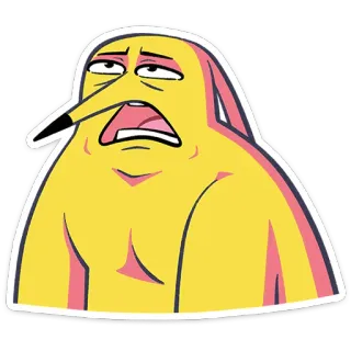 ⭐ Cartoon, Geel, Personage, Grappig, Uitdrukking telegram sticker
