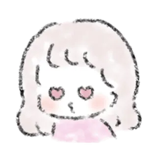 🧃 可爱, 萌, 卡通, 女孩, 粉色, 爱, 爱心眼 whatsapp sticker