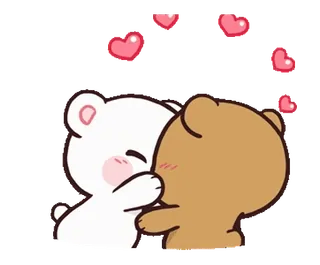 ❤️ หมี, ความรัก, น่ารัก, การ์ตูน, ความรักใคร่, หัวใจ, จูบ telegram sticker