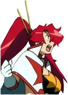 👊 Yoko Littner Tengen Toppa Gurren Lagann anime, red hair, yoko, gurren lagann, confident, spirited telegram sticker
