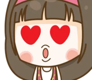 😍 Dessin animé, Emoji, Amour, Yeux en cœur, Mignon, Fille telegram sticker