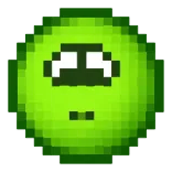 🤢 pixel art, green, face, geometric telegram sticker