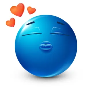 😘 Émoji, Bleu, Baiser, Amour, Cœur, Expression telegram sticker