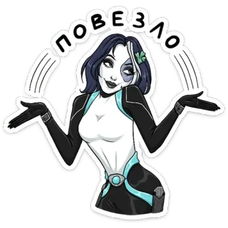 🍀 повезло pegatina, dibujo animado, personaje, femenino, suerte, afortunado whatsapp sticker