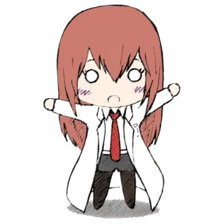 😮 anime, scientist, chibi, cartoon, cute, lab coat, manga telegram sticker