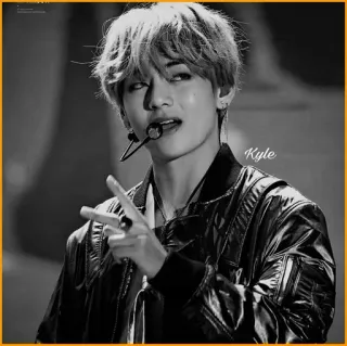 🕯 Kyle kyle, man, idool, zanger, aziatisch, portret, zwart-wit telegram sticker