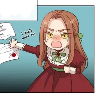 👾 I don't want to! pleurer, dessin animé, femme, enfant telegram sticker