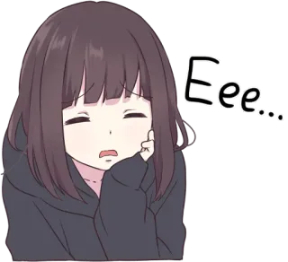 😞 Eee... Аниме, Девушка, Милый, Выражение, Грустный, Каваий telegram sticker
