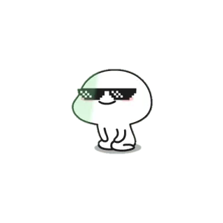 😀 keren, pixel, kacamata hitam, lucu, kartun telegram sticker