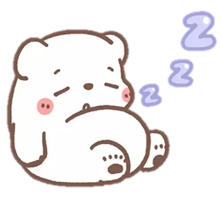 🧺 bear, sleeping, cute, cartoon, animal, zzz, tired whatsapp sticker