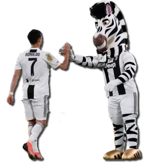 👊 Cristiano Ronaldo RONALDO voetbal, voetbal, Ronaldo, zebra, mascotte, sport, high five telegram sticker