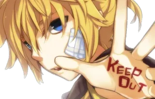 😒 KEEP OUT anime, personaggio, vietato l'accesso, attenzione whatsapp sticker