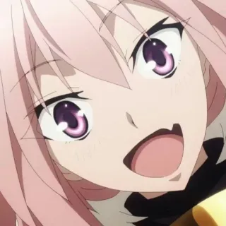 😃 Anime, Mignon, Sourire, Cheveux roses, Joyeux telegram sticker