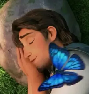 🖇 Flynn Rider Tangled Disney, Dibujos animados, Mariposa, Flynn Rider, Enredados telegram sticker