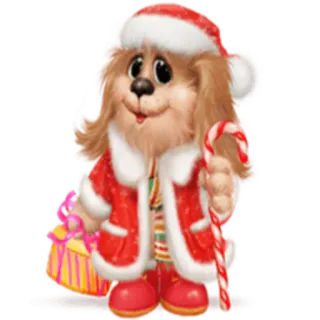 🐾 Natal, cachorro, Papai Noel, bengala doce, presente, feriado whatsapp sticker