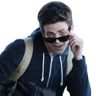 😏 homme, lunettes de soleil, sweat à capuche, sac à dos, décontracté whatsapp sticker