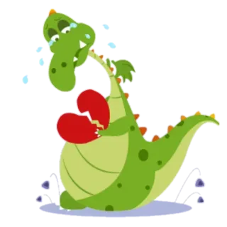 🤑 дракон, плачущий, разбитое сердце, грустный, мультфильм, рептилия telegram sticker