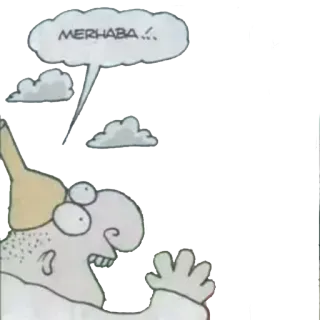 👋 MERHABA..! 인사, 만화, 말풍선, 캐릭터 telegram sticker