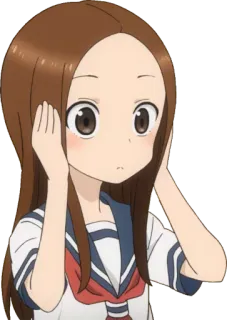 😱 Takagi Karakai Jōzu no Takagi-san Anime, Chica, Uniforme escolar, Personaje, Dibujo animado telegram sticker