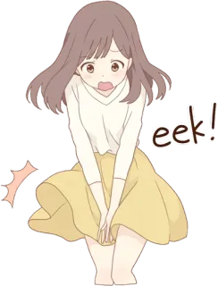 😳 eek! anime girl, embarrassed, cute, anime, shocked telegram sticker