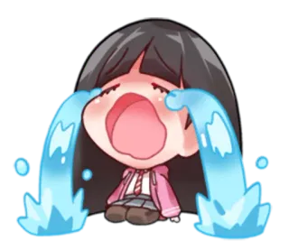 😭 плач, грустно, аниме, девушка, слезы, каваий, чиби telegram sticker