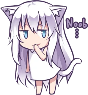 😏 Noob Anime, Catgirl, Chibi, Imut, Manga, Noob telegram sticker