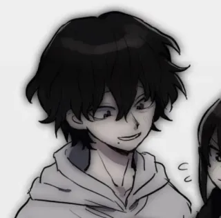 🖤 anime, cartoon, portrait, hoodie, casual, youth, illustration whatsapp sticker
