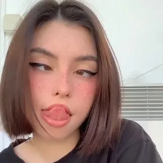 😝 woman, girl, portrait, tongue, cute, young telegram sticker