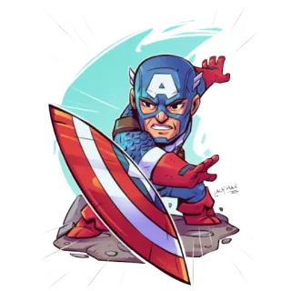 👨 Captain America 슈퍼히어로, 마블, 만화, 방패, 액션, 캡틴 아메리카, 어벤져스 telegram sticker