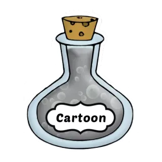 💊 Cartoon cartoon, potion, bottle, magic, label, bubble, sticker telegram sticker