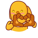 ❤️ mignon, emoji, jaune, personnage, mains, coeur telegram sticker