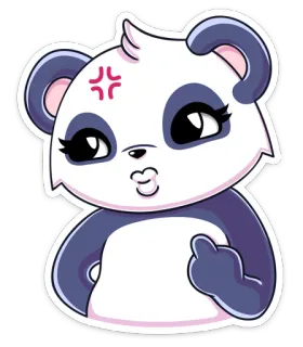 🖕 Panda, Marah, Jari tengah, Kartun, Stiker, Lucu whatsapp sticker