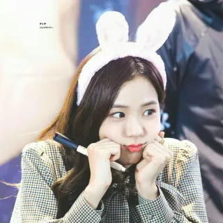 ☁️ PIP femme, oreilles de lapin, asiatique, K-pop, idole, mignon telegram sticker