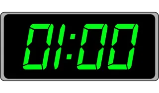 📟 01:00 time, digital clock, hour, minute telegram sticker