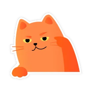 😼 кот, оранжевый, животное, стикер, мультфильм, милый, смешной telegram sticker