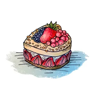 😍 dessert, cake, strawberries, berries, fruit telegram sticker
